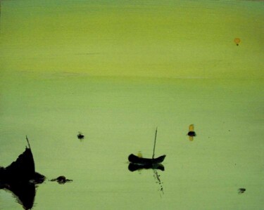Painting titled "Rocks, fisherman an…" by Rob Arbouw, Original Artwork, Other