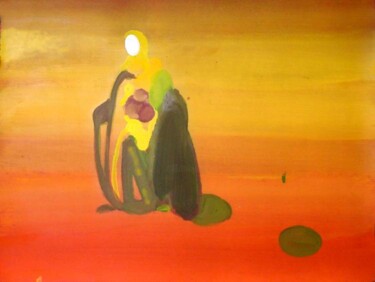 Malerei mit dem Titel "Walking monk" von Rob Arbouw, Original-Kunstwerk
