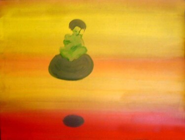 Painting titled "Child on flying sto…" by Rob Arbouw, Original Artwork