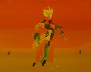 Painting titled "a Red desert king" by Rob Arbouw, Original Artwork, Oil
