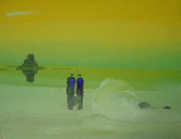 Painting titled "Beach discussion" by Rob Arbouw, Original Artwork