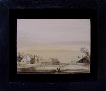 Schilderij getiteld "17th century houses" door Rob Arbouw, Origineel Kunstwerk