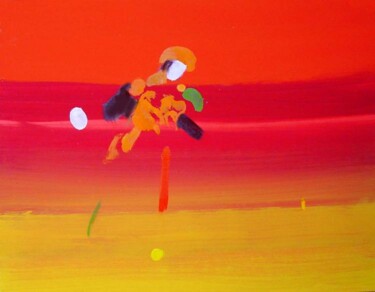 Malerei mit dem Titel "Tennisplayer 2" von Rob Arbouw, Original-Kunstwerk, Öl