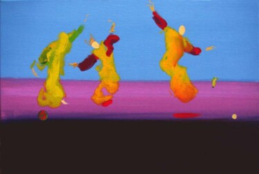 Pittura intitolato "Bloomingale skaters" da Rob Arbouw, Opera d'arte originale