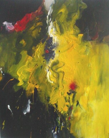 Painting titled "Yellow Spot" by Rob Koedijk, Original Artwork, Oil