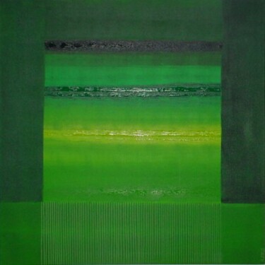 Schilderij getiteld "green stuff" door Rob Koedijk, Origineel Kunstwerk
