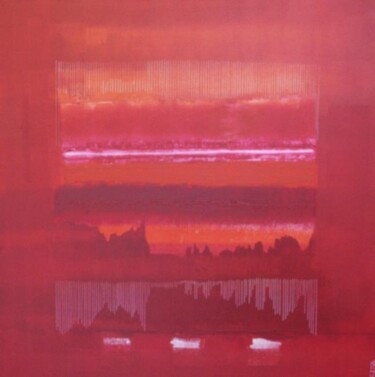 Schilderij getiteld "red evening" door Rob Koedijk, Origineel Kunstwerk