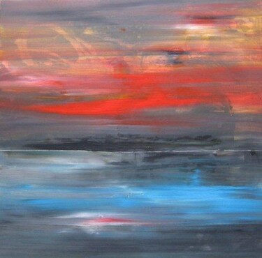 Schilderij getiteld "When sunset is there" door Rob Koedijk, Origineel Kunstwerk, Olie
