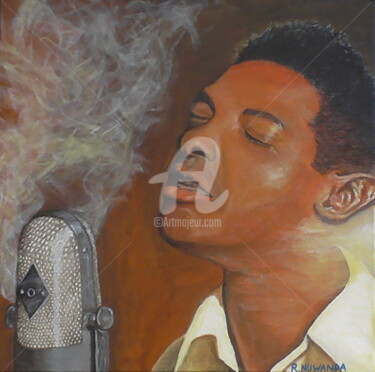 Malerei mit dem Titel "Sam Cooke" von Robbie Nuwanda, Original-Kunstwerk, Acryl