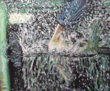 Painting titled "Puddle Stomp" by Robbie Nuwanda, Original Artwork, Acrylic