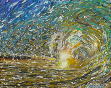 Painting titled "Wave" by Robbie Nuwanda, Original Artwork, Acrylic