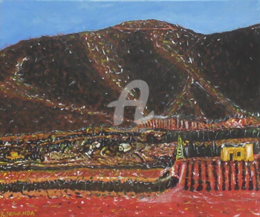 Painting titled "Bullas Mountain" by Robbie Nuwanda, Original Artwork, Acrylic