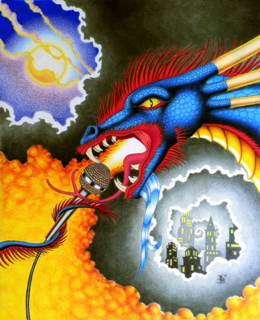 Σχέδιο με τίτλο "Dragons Rock" από Robert Ball, Αυθεντικά έργα τέχνης, Άλλος