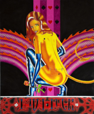 Zeichnungen mit dem Titel "Lady Luck" von Robert Ball, Original-Kunstwerk