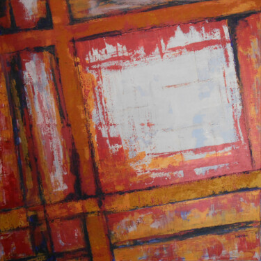 Картина под названием "red and yellow" - Róbert Bánrévi, Подлинное произведение искусства, Акрил Установлен на Деревянная ра…