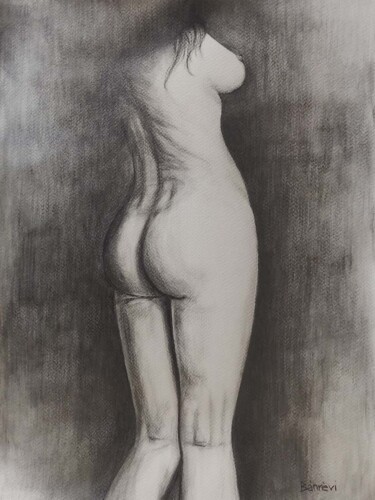 Tekening getiteld "female nude II." door Róbert Bánrévi, Origineel Kunstwerk, Grafiet