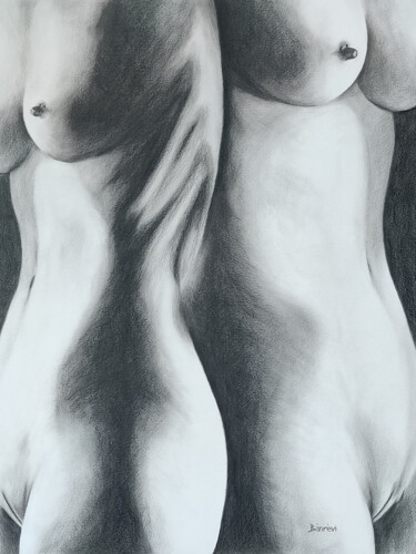 Dessin intitulée "twins" par Róbert Bánrévi, Œuvre d'art originale, Graphite