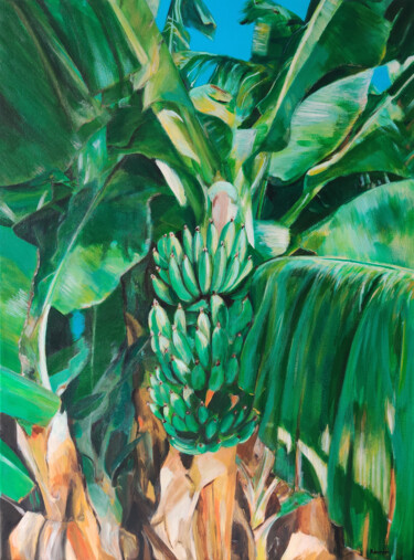 Картина под названием "bananas" - Róbert Bánrévi, Подлинное произведение искусства, Акрил Установлен на Деревянная рама для…