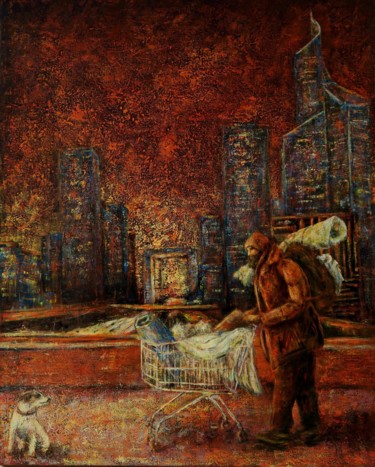 Schilderij getiteld "Décalage" door Robert Bass, Origineel Kunstwerk, Acryl