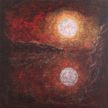 Peinture intitulée "Clair de lune" par Robert Bass, Œuvre d'art originale, Acrylique