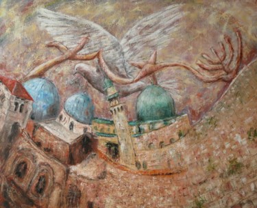 Pintura intitulada "Jerusalem" por Robert Bass, Obras de arte originais, Acrílico
