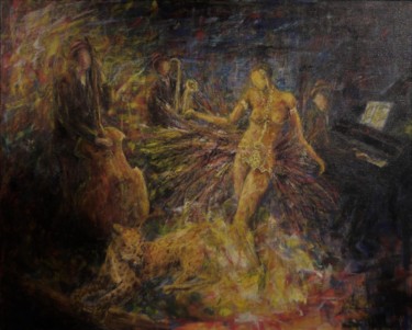 Pittura intitolato "Josephine Baker" da Robert Bass, Opera d'arte originale, Acrilico