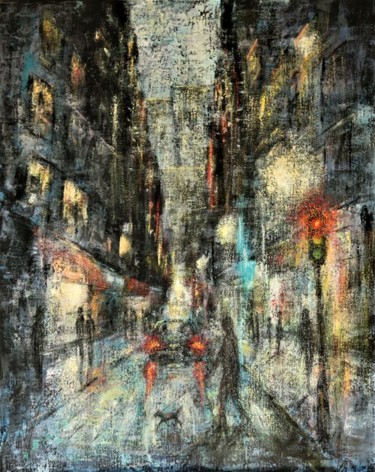 Malerei mit dem Titel "Passage piéton" von Robert Bass, Original-Kunstwerk, Acryl