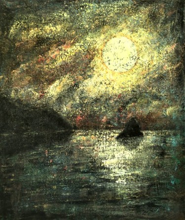 Ζωγραφική με τίτλο "L'îlot" από Robert Bass, Αυθεντικά έργα τέχνης, Ακρυλικό
