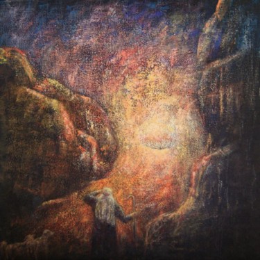 Pittura intitolato "Le Buisson Ardent" da Robert Bass, Opera d'arte originale, Acrilico