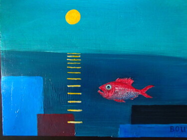 Painting titled "Poisson" by Boul, Original Artwork, Acrylic