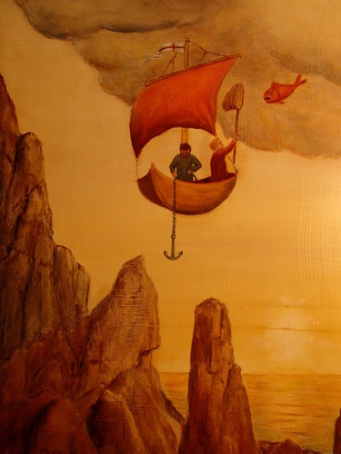Painting titled "la pêche miraculeus…" by Boul, Original Artwork, Oil