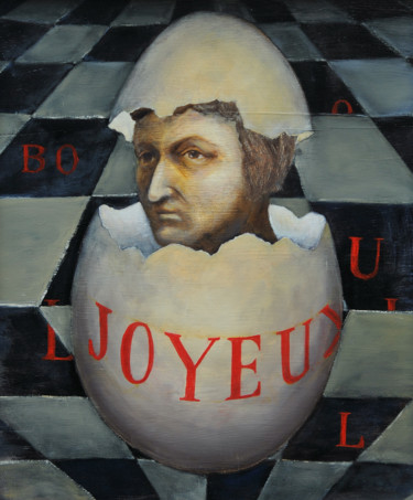 Peinture intitulée "joyeux-2011-h-s-pan…" par Boul, Œuvre d'art originale, Huile