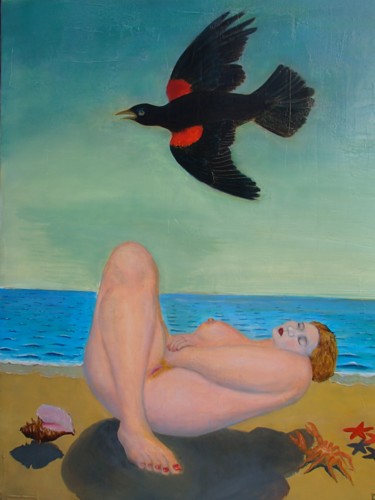 Malerei mit dem Titel "Lévitation interrom…" von Boul, Original-Kunstwerk, Öl