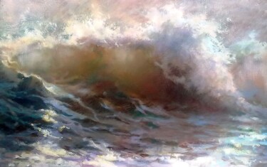 Schilderij getiteld "wave" door Robert Braginsky, Origineel Kunstwerk, Olie