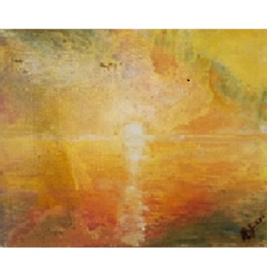 Painting titled "Absence;  缺席 Quēxí;…" by Robert Brogini, Original Artwork, Oil Mounted on Wood Stretcher frame
