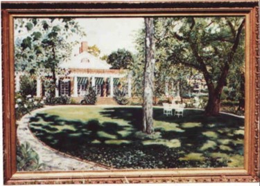 Painting titled "THE COLONNADE CLUB…" by Robert Bursik, Original Artwork, Oil Mounted on Wood Panel