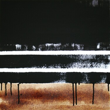 Painting titled "Black serie N°10" by Robert Cadiere, Original Artwork, Acrylic Mounted on Wood Stretcher frame