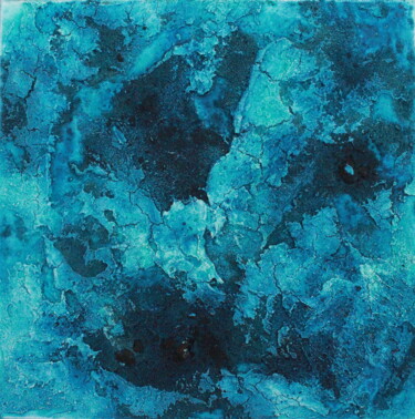 Painting titled "Blue serie 3" by Robert Cadiere, Original Artwork, Sand Mounted on Wood Stretcher frame