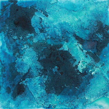 Pittura intitolato "Blue serie 4" da Robert Cadiere, Opera d'arte originale, Sabbia Montato su Telaio per barella in legno