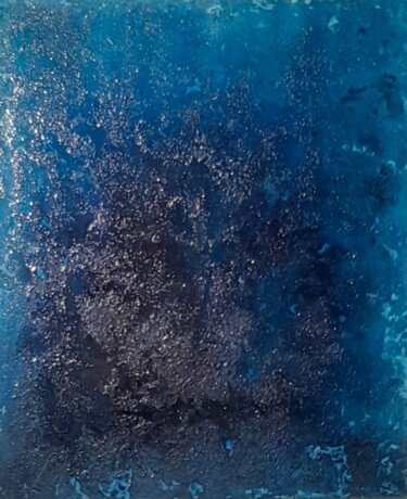 Ζωγραφική με τίτλο "Grand Bleu 3" από Robert Cadiere, Αυθεντικά έργα τέχνης, Ακρυλικό Τοποθετήθηκε στο Ξύλινο φορείο σκελετό