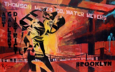 Pittura intitolato "American Graffiti" da Robert Cadiere, Opera d'arte originale, Acrilico Montato su Telaio per barella in…