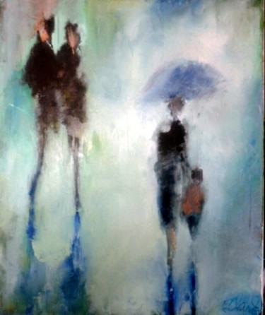 Painting titled "Jour de pluie" by Robert Charles, Original Artwork, Oil