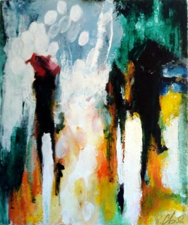 Painting titled "Nuances" by Robert Charles, Original Artwork, Oil Mounted on Wood Stretcher frame