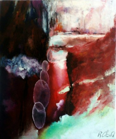 Painting titled "Un songe" by Robert Charles, Original Artwork, Oil Mounted on Wood Panel