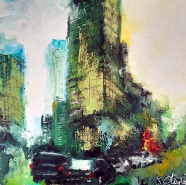 Painting titled "Carrefour d'Egmont" by Robert Charles, Original Artwork, Oil Mounted on Cardboard