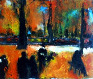 Painting titled "(2) Promenade autom…" by Robert Charles, Original Artwork, Oil