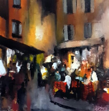 Painting titled "(3) AIX en PROVENCE…" by Robert Charles, Original Artwork, Oil Mounted on Wood Stretcher frame