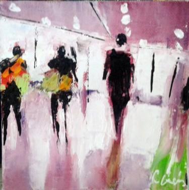 Painting titled "(1T)shopping-13.jpg" by Robert Charles, Original Artwork, Oil Mounted on Cardboard