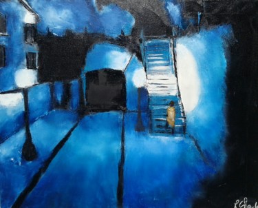 Peinture intitulée "Dans le bleu de la…" par Robert Charles, Œuvre d'art originale