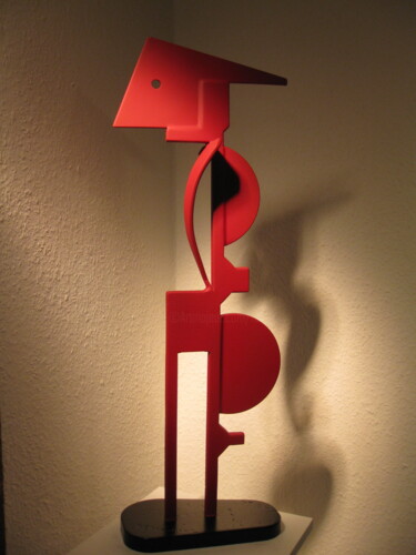 Sculpture titled "Le Guetteur" by Robert Chevalier, Original Artwork, Metals